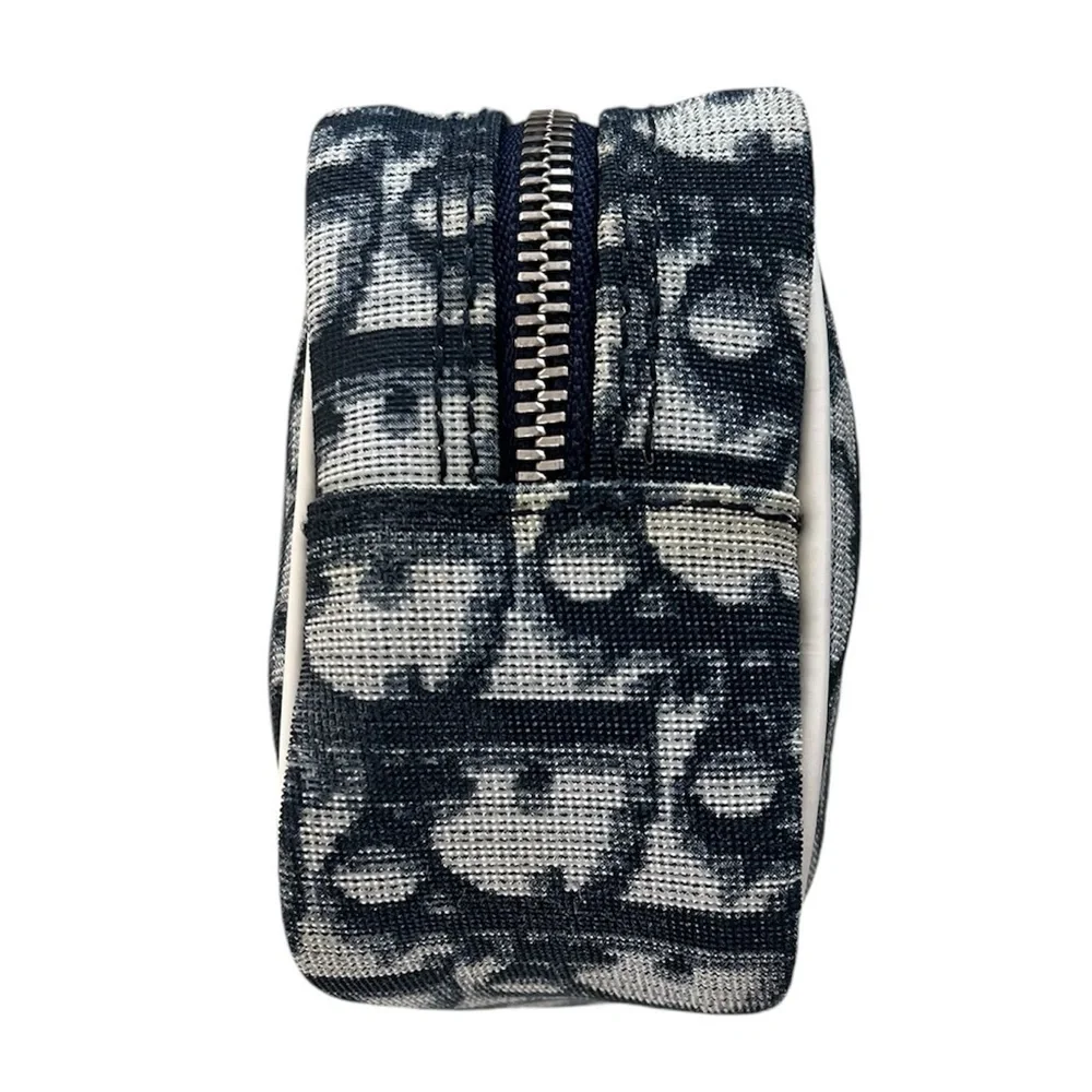 Christian Dior Y2K Trotter 1 Cosmetic Navy,White Pouch PNC Rare Oblique EUC